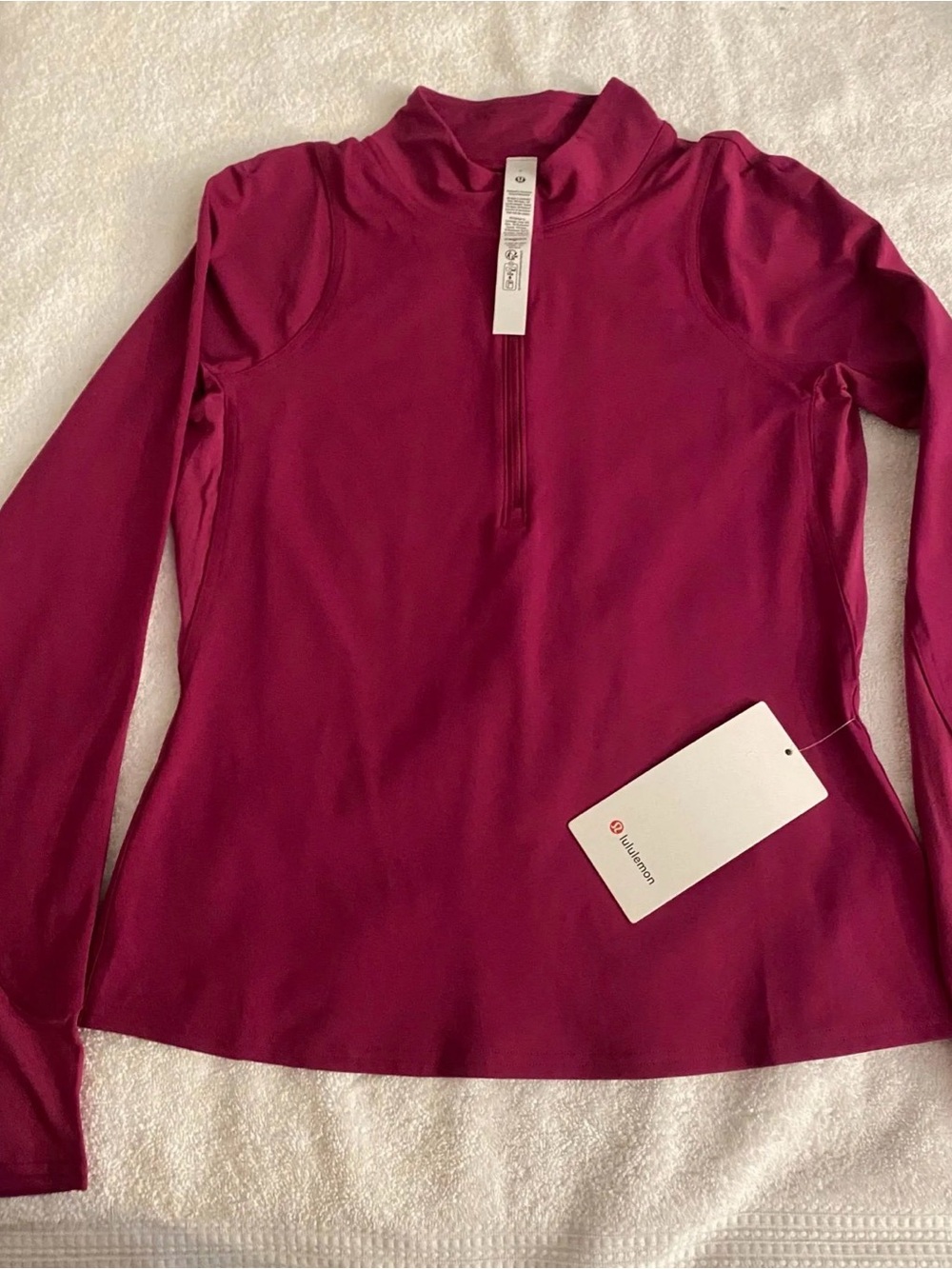 lululemon athletica Women’s Long Sleeve Half-Zip Top — Berry